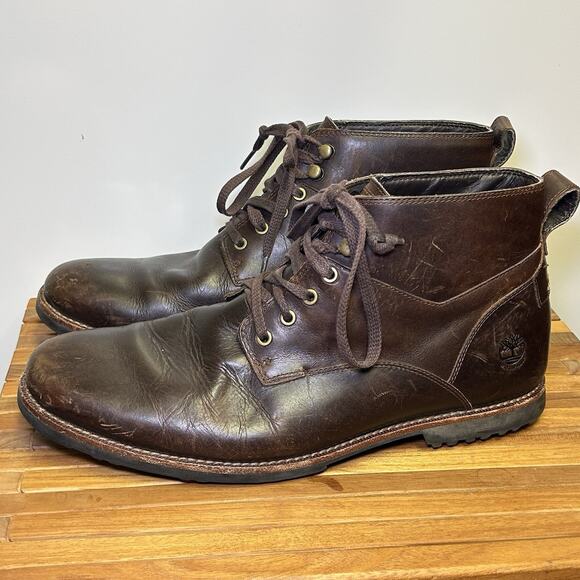 Timberland Mens Kendrick Chukka Boots Dark Brown Leather WP 0A1SUH Size 10.5 - Picture 1 of 15